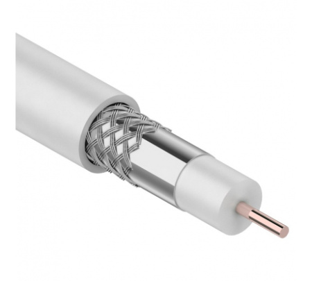 Кабель коаксиальный RG 6U 75 Ом ТВ 1х1.02мм (бухта 100м) бел PROCONNECT