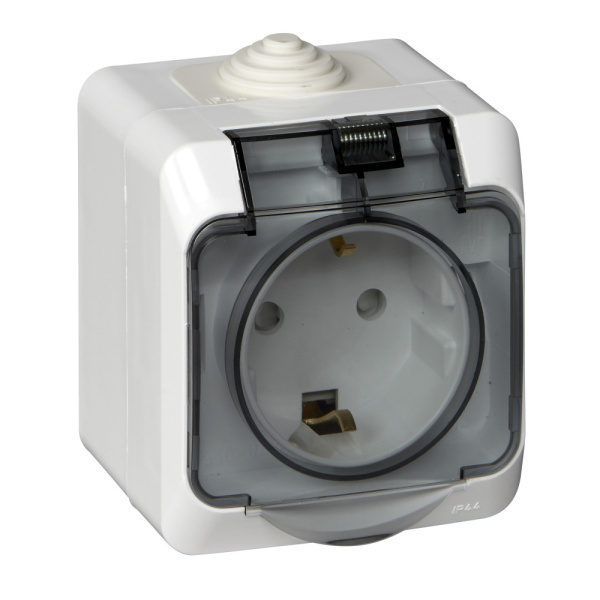 ЭТЮД Розетка 1местная ОП 250В 16А белый IP44 Schneider Electric