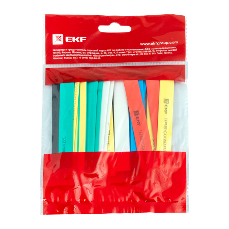 Термоусаживаемая трубка ТУТ нг 8/4 набор:7 цветов по 3шт, 100мм, PROxima EKF