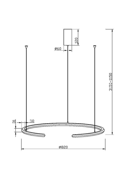 Подвесной светильник LED 30Вт Черный IP20 Motion MOD276PL-L20B3K1 Maytoni
