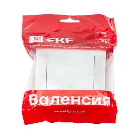 Валенсия Выключатель 1-кл, 10А белый проходной EKF