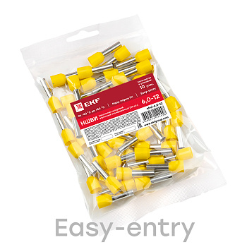 Наконечник штыревой втулочный изолированный НШвИ 6,0-12 (50шт) PROxima EKF