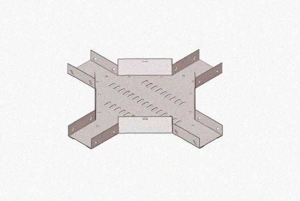 Лоток крестообразный замковый глухой КМЗГ 200х50 УТ1,5, горячее цинкование, S1,0