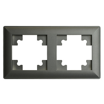 Рамка STEKKER, PFR00-7002-06 2-местная, серия Катрин, графит