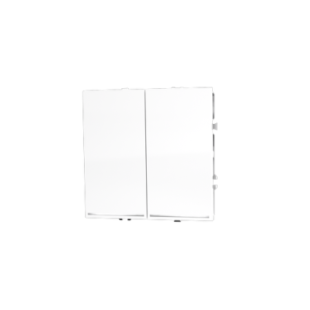 Проходной переключатель встраиваемый Voltum S70 двухклавишный с подсветкой 10А, (белый глянцевый)