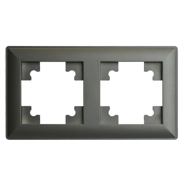 Рамка STEKKER, PFR00-7002-06 2-местная, серия Катрин, графит Рамка STEKKER, PFR00-7002-06 2-местная, серия Катрин, графит