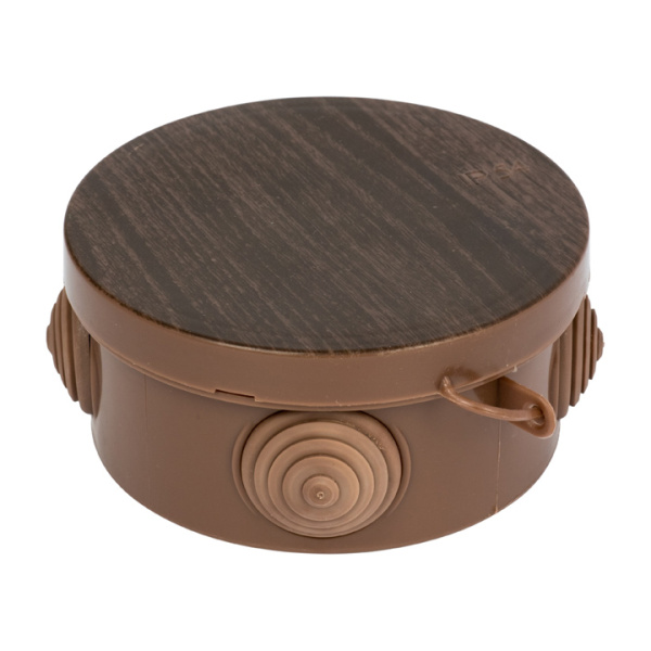 Коробка распределительная КМР-040-038 с крышкой (65х40) 4 мембранных ввода тёмное дерево IP54 PROxima EKF