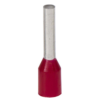 Наконечник-гильза с изол. фланцем для жилы сечением 1кв.мм, длина контактной части 6мм, красный DKC
