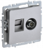 BRITE Розетка двойная TV+RJ45 кат.5E РТВ/РК12-БрА алюминий IEK