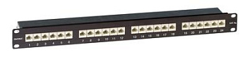 Патч-панель 19",1U,CAT6A, 24 порта RJ45, экранированная DKC