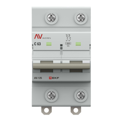 Выключатель автоматический ВА МОД AV-125 2П 63A D 10кА AVERES EKF
