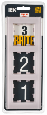 BRITE Рамка 3-мест. РУ-3-2-Бр стекло розовый матовый IEK
