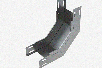 Лоток замковый глухой КПЗГ 200х65-90 УХЛ1 для поворота трассы вверх на 90, оцинкованный лист, S1,0