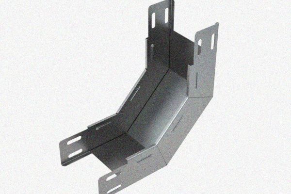 Лоток замковый глухой КПЗГ 100х80-45 УХЛ1 для поворота трассы вверх на 45, оцинкованный лист, S1,5