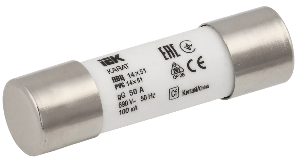 Плавкая вставка цилиндрическая ПВЦ 14х51 50А KARAT IEK