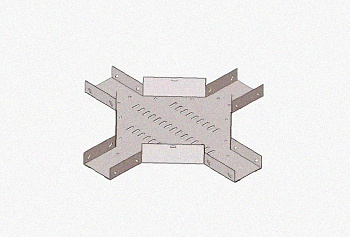 Лоток крестообразный замковый глухой КМЗГ 600х80 УТ1,5, горячее цинкование, S1,5