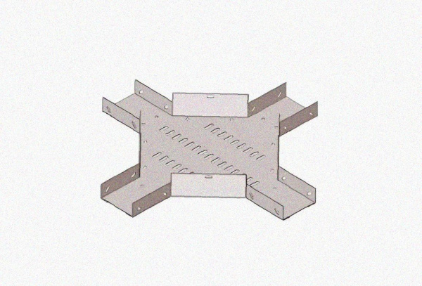 Лоток крестообразный замковый глухой КМЗГ 600х80 УТ1,5, горячее цинкование, S1,5