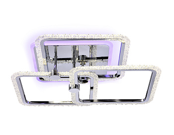 Потолочный светодиодный светильник с пультом FA536/3 CH хром 118W 510*510*150 (ПДУ РАДИО 2.4G) Ambrella Light