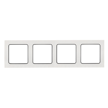 Стокгольм Рамка 4-местная белая с линией цвета черный EKF