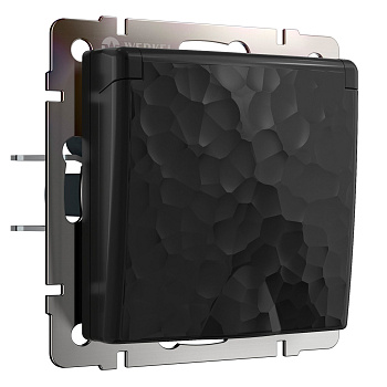 Розетка влагозащ. с зазем. с защит. крышкой и шторками (черный) Hammer СУ IP44 Werkel Розетка влагозащ. с зазем. с защит. крышкой и шторками (черный) Hammer СУ IP44 Werkel