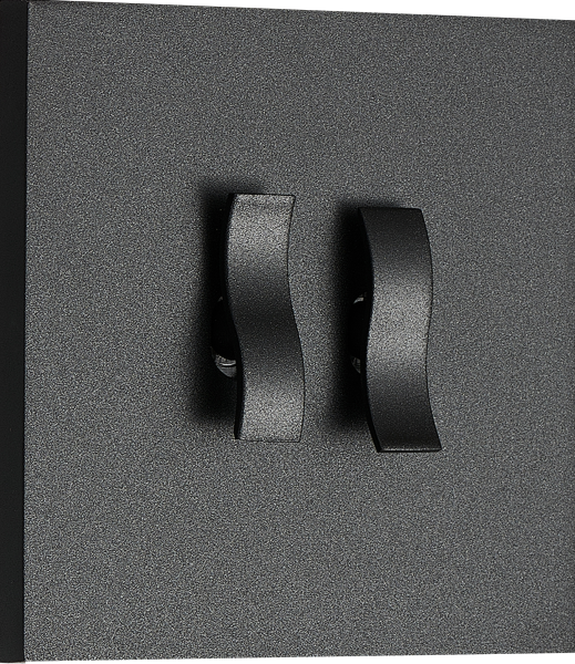 Donel N96 Переключатель на 2 тумблера, клавиша Wave, 10AX 250V, Черный, серия DT