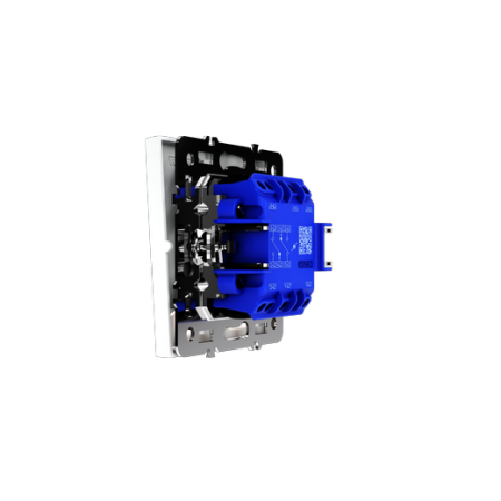 Проходной переключатель встраиваемый Voltum S70 двухклавишный с подсветкой 10А, (белый матовый)
