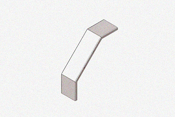 Крышка лотка замкового КЛСЗ 400х65-90 УХЛ1 для поворота трассы вниз на 90, горячее цинкование, S1,0