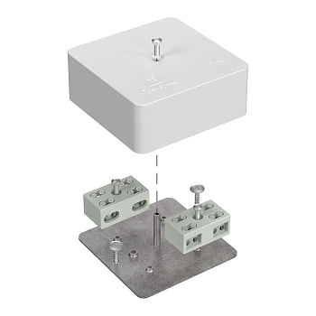 Коробка огнестойкая разветвительная для кабель-канала 40-0450-FR6.0-4-4-Р Е15-Е60 75х75х30 RAL9003 Промрукав (87 шт/уп)