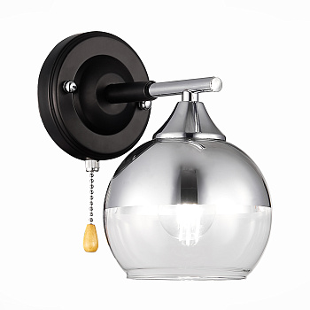 Светильник настенный Черный, Хром/Хром, Прозрачный E27 1*60Вт SLE106501-01 EVOLUCE