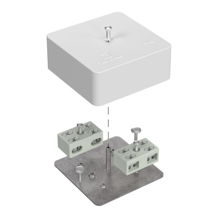 Коробка огнестойкая разветвительная для кабель-канала 40-0450-FR6.0-4-4-Р Е15-Е60 75х75х30 RAL9003 Промрукав (87 шт/уп)