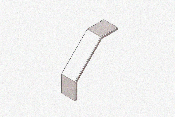 Крышка лотка замкового КЛСЗ 400х65-90 УХЛ1 для поворота трассы вниз на 90, горячее цинкование, S1,0