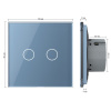 Сенсорный выключатель 2 клавиши 1 пост Синий Livolo