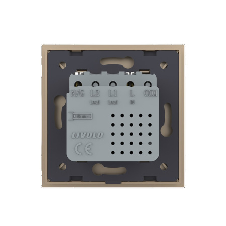 Розетка USB type C с блоком питания 45W Livolo1 пост Золотая VL-C7VUC-2AP