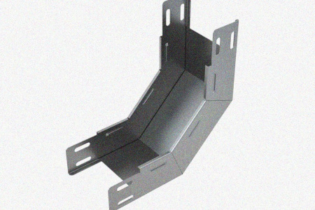 Лоток замковый глухой КСЗГ 200х100-90 УТ1,5 для поворота трассы вниз на 90, горячее цинкование, S1,5