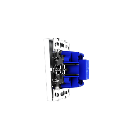 Перекрестный переключатель встраиваемый Voltum S70 одноклавишный 10А, (белый матовый)
