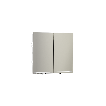 Проходной переключатель встраиваемый Voltum S70 двухклавишный с подсветкой 10А, (шелк)