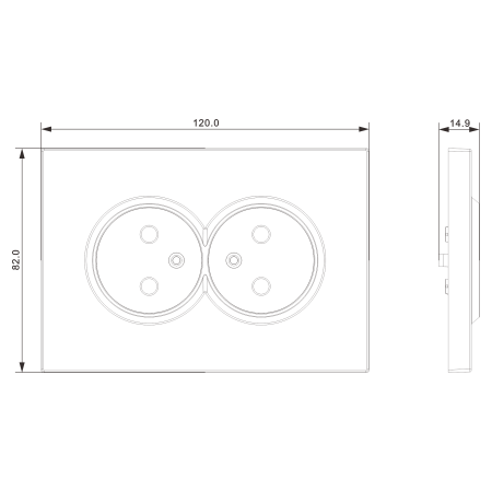 Donel S08 матовый белый накладка для розетки 2-й без заземления, со шторками 16A 250 В~,серия DB