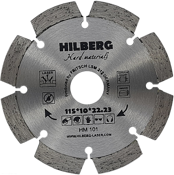 Диск алмазный отрезной 115*22,23 Hard Materials Лазер HM101 Hilberg