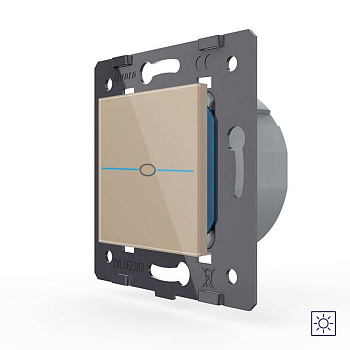 Выключатель Quadro 1 клавиша сухой контакт Золотой (механизм) Livolo