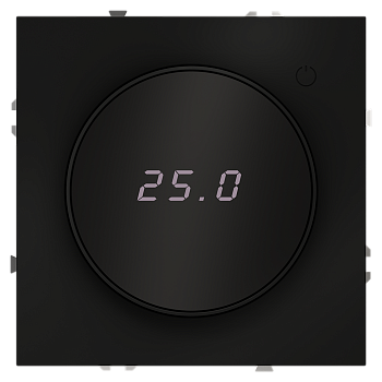 Терморегулятор электронный Voltum S70 с индикацией и датчиком, для теплого пола, (черный матовый)