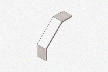 Крышка лотка замкового КЛСЗ 300х65-90 УХЛ1 для поворота трассы вниз на 90, оцинкованный лист, S1,5