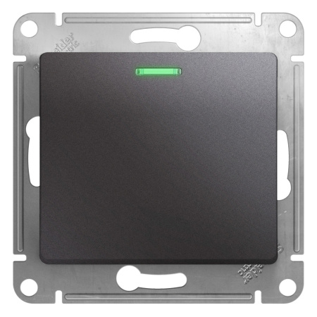 GLOSSA  Механизм выключателя СУ 1 кл. с подсветкой 10А графит IP20 Schneider Electric