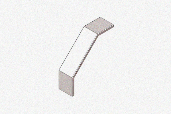 Крышка лотка замкового КЛСЗ 300х65-90 УХЛ1 для поворота трассы вниз на 90, оцинкованный лист, S1,5