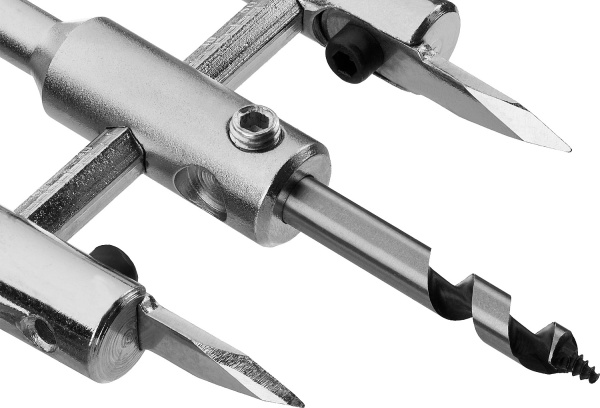 Сверло "Мастер" регулируемое по дереву, двухрезцовое "Балеринка", d=40-120мм, 1-30мм, в блистере ЗУБР