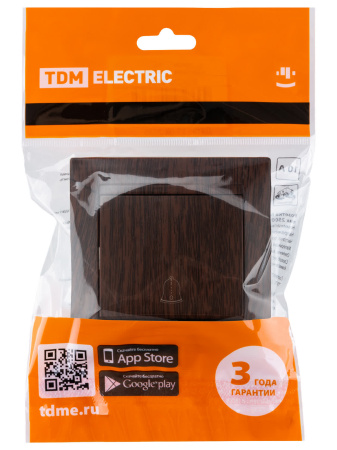 Кнопка звонковая 6А венге "Лама" TDM