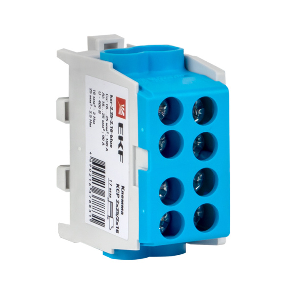 Клемма распределительная КСР с двойным винтом 2x25/2x16 синяя PROxima EKF
