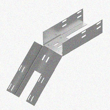 Лоток перфорированный КС 50х50-45 УХЛ1 для поворота трассы вниз на 45, оцинкованный лист S1,5