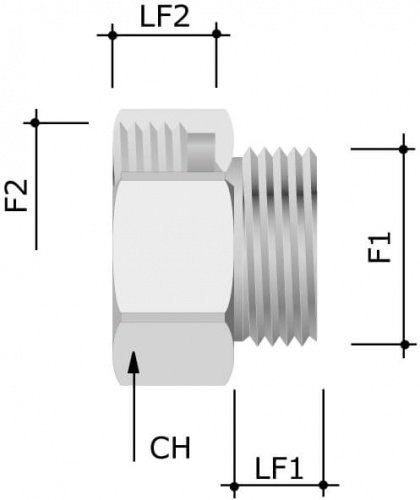 Переходник 2" (наружн. резьба)/ M63x1,5 (внутр. резьба), GAS-MET DKC фото 2