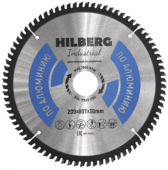 Диск пильный Industrial Алюминий 200*30*80Т HA200 Hilberg