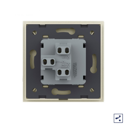 Одноклавишный проходной механический выключатель 1 пост, цвет жемчужный Livolo